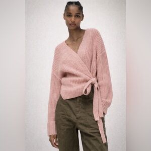 ZARA WRAP CHUNKY KNIT CARDIGAN